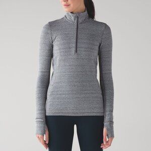 Lululemon Outrun Half Zip Rulu In Hazy Heathered Grey